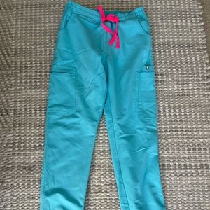 Figs neon blue yola skinny scrub pants XS